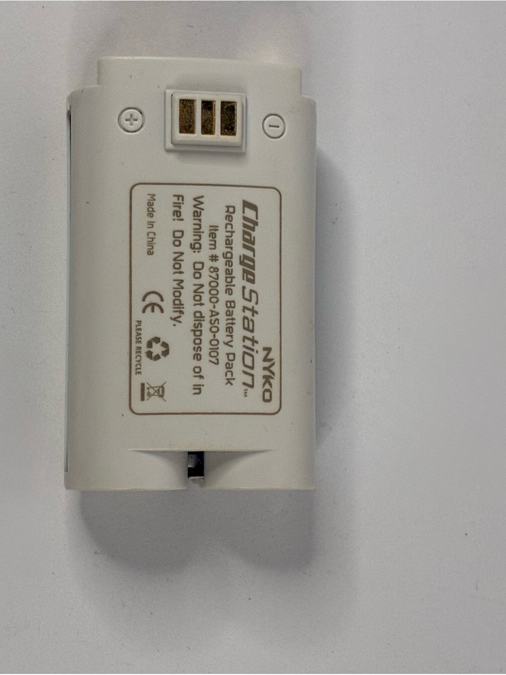 Charge Station Rechargeable Battery Pack - White